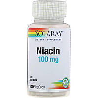 Solaray, Ниацин, 100 мг, 100 вегетарианских капсул