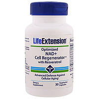 Life Extension, Оптимизированный NAD + регенератор клеток с ресвератролом, 30 вегетарианских капсул