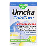 Nature's Way, Umcka ColdCare, Заспокійливий гарячий напій, зі смаком лимона, 10 пакетиків