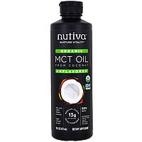Nutiva, Органічне триглицеридное масло з ланцюжками середньої довжини з кокоса, без смаку, 16 рідких унцій