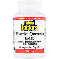 Natural Factors, Біоактивні квертицин EMIQ, 50 мг, 60 капсул у рослинній оболонці