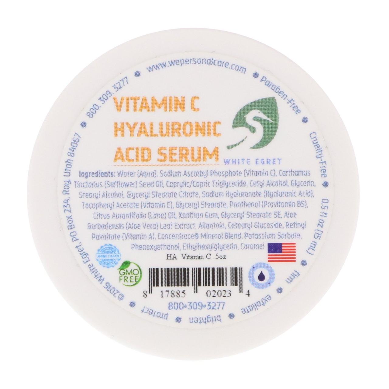 White Egret Personal Care, Vitamin C Hyaluronic Acid Serum, .5 oz