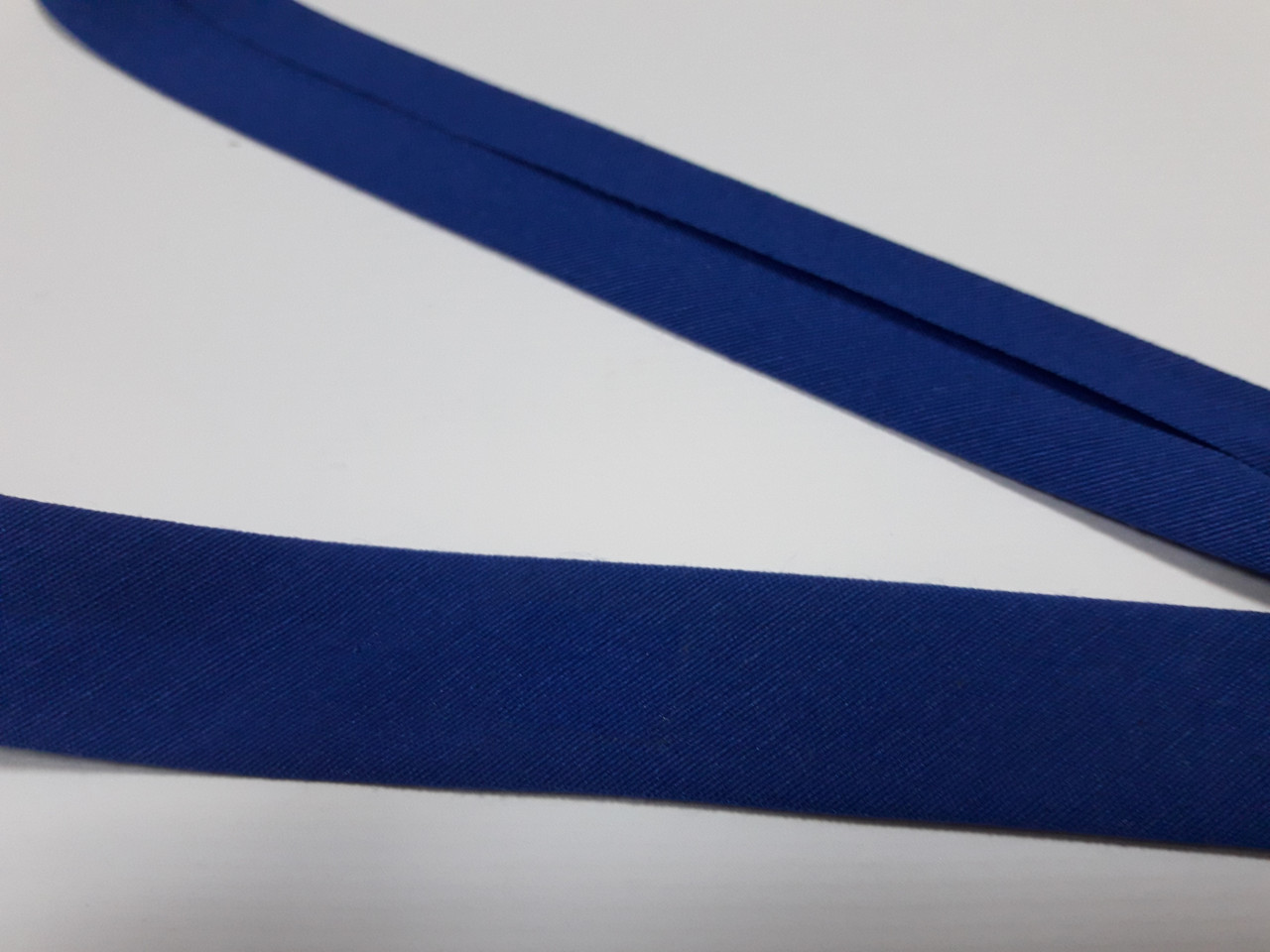 Лямівка бавовняна 2 см. Косая бейка хлопок, хлопок /полиэстер. Синя темна . Ціна за 1 метр