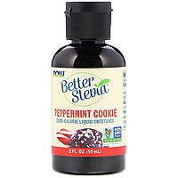 Now Foods, Better Stevia, Zero-Calorie Liquid Sweetener, Peppermint Cookie, 2 fl oz (59 ml)