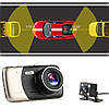 Автомобільний відеореєстратор UKC CSZ-Z14A WDR Full HD 1080P 2 камери Black/Gold (5526), фото 8