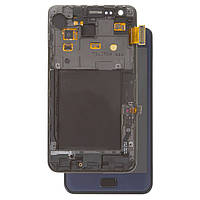 Дисплей для Samsung Galaxy S2 i9100, модуль в сборе (экран и сенсор), с рамкой, синий, оригинал