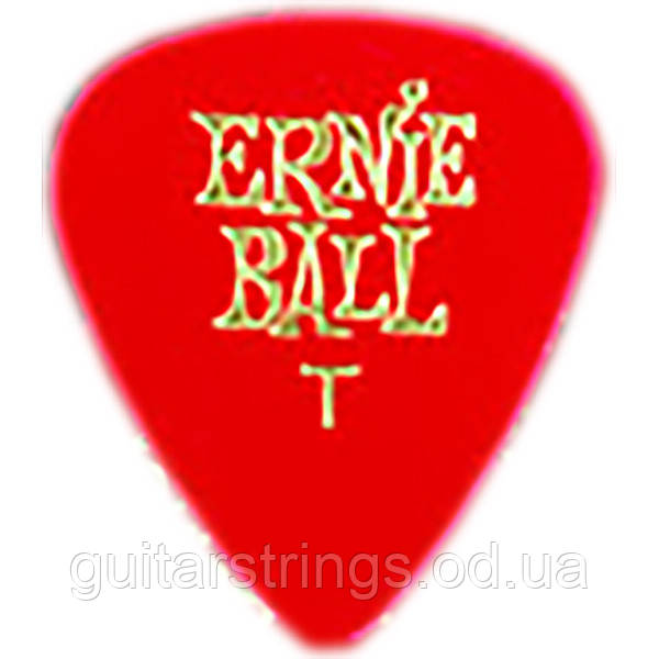 Медиатор Ernie Ball 9103 Cellulose Acetate Nitrate Red Guitar Pick Thin 0.46 mm, фото 1