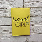 Обкладинка для паспорта Travel girl 5 (жовтий), фото 3