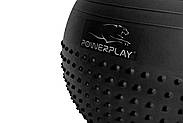 М'яч для фітнесу (фітбол) напівмасажний PowerPlay 4003 Ø75 cm Gymball  Темно-сірий + помпа, фото 6