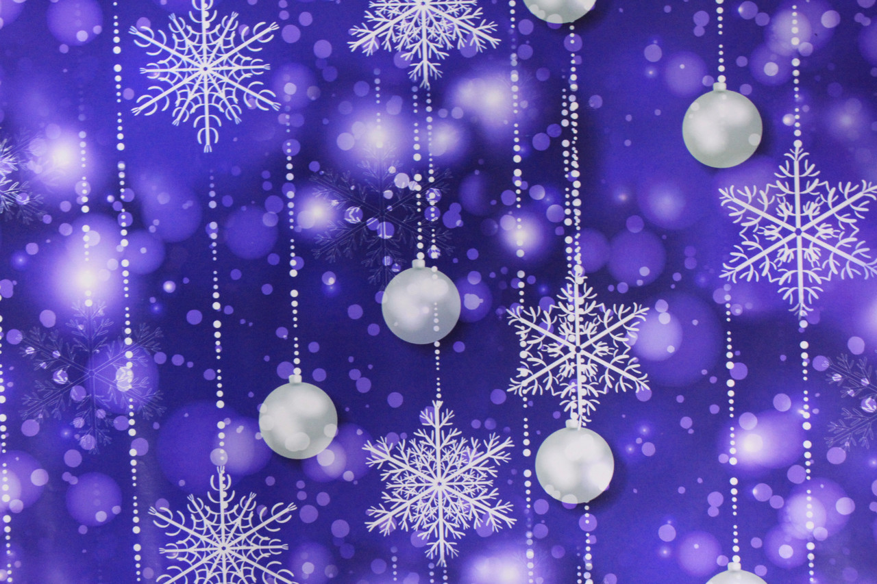 Новорічна пакувальний папір з малюнком сніжинки розмір 1 метр 70 см 1 шт, фото 1