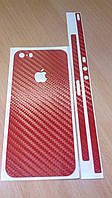 Декоративна захисна плівка на Iphone 5S — червоний карбон