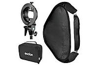 Софтбокс + крепление Godox S-Type Bowens Mount Flash Bracket with Softbox Kit (50x50см) (SFUV5050)