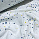 Фланелева тканина сузір'я синьо-жовте на білому (шир. 2,4 м), фото 2
