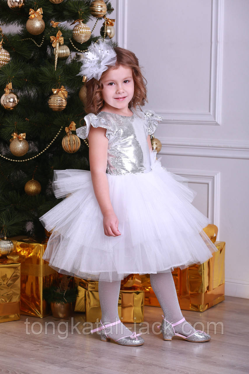Плаття сніжинки розмір 110-116 см, прокат карнавального одягу, фото 1