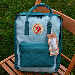 Рюкзак міський Канкен Fjallraven Kanken "Ocean Green-Sky Blue". Живе фото. Premium replic