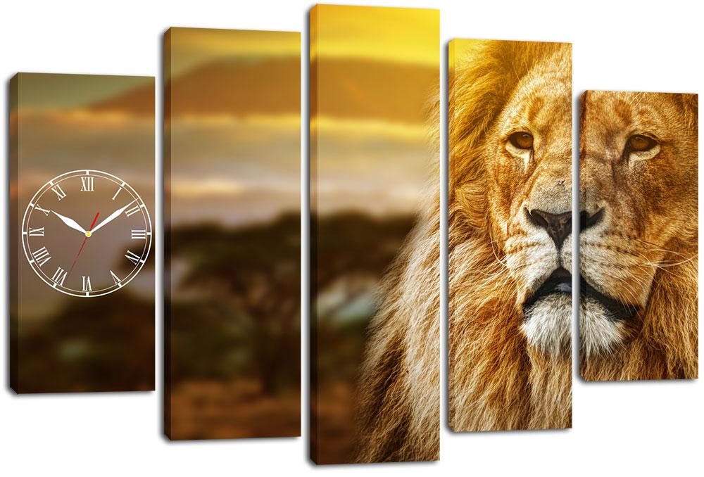 Настінний годинник-картина на полотні Декор Карпати 80x120 см (chf26)