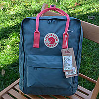 Городской рюкзак Канкен Fjallraven Kanken Classic 16л "Frost Green Peach Pink". Живое фото. Premium Lux