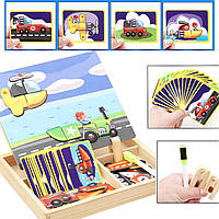 Деревянная игрушка Магнитная игра «Транспорт», развивающие товары для детей.