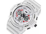 Годинник спортивні Skmei 0966 Dual Time white, фото 9
