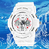 Годинник спортивні Skmei 0966 Dual Time white, фото 3