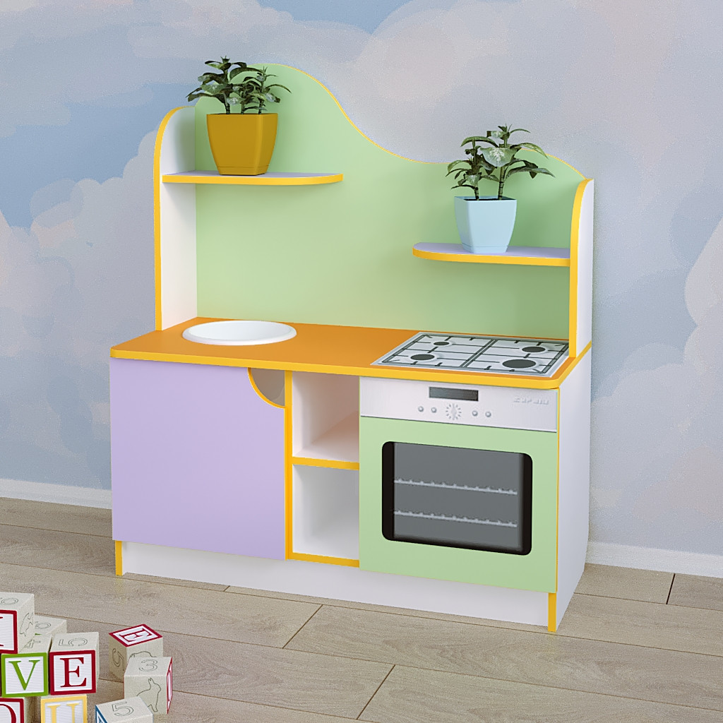 Игровая мебель для детского сада кухня «Хозяюшка» - фото 2 - id-p436543421