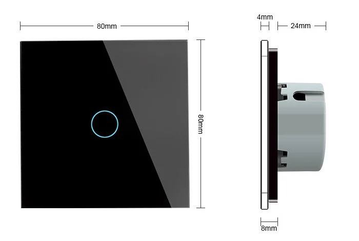 Сенсорный бесконтактный выключатель Livolo 1-канальный - фото 3 - id-p1089933945