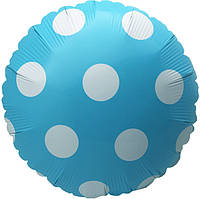 Фольгований куля Полька світло-блакитний Китай, 45*45 см 1656