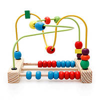 Деревянная игрушка Пальчиковый лабиринт-счеты «Дорожки», развивающие товары для детей.