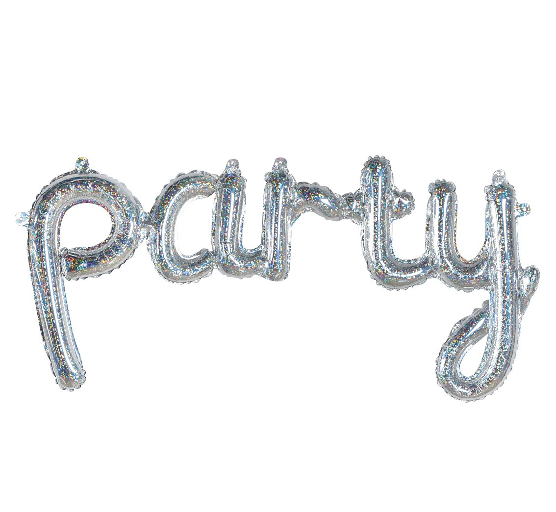 Фольгований напис party вечірка срібло Китай, 113*40 см 1661