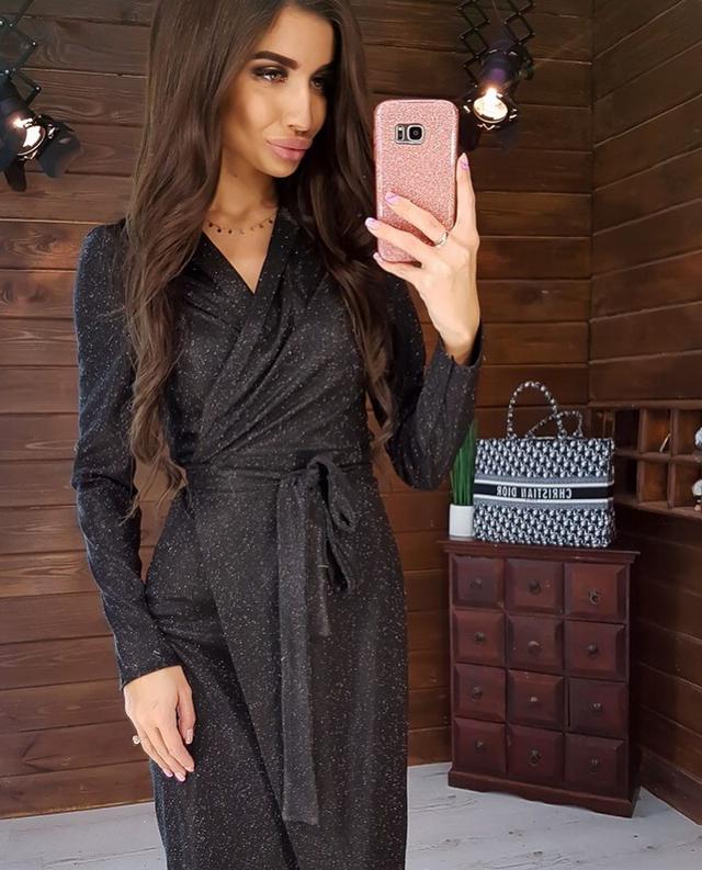 люрексовое плаття міді