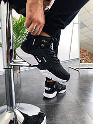 Nike Huarache Winter fur Acronym Black White чоловіча термо взуття Найк Хуарачи Акронім чорно-білі високі