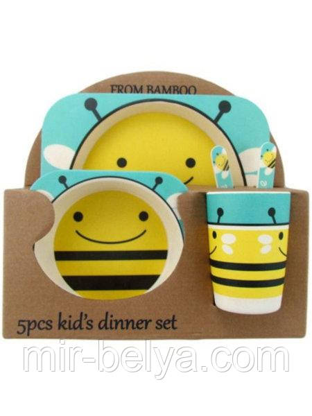Набір дитячої бамбуковій посуду 5 предметів, фото 1