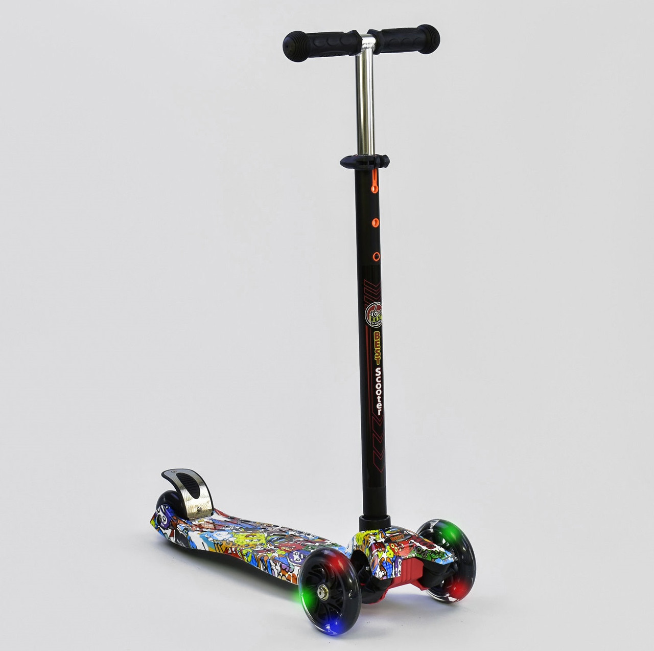Самокат Best Scooter MAXI, трубка керма алюмінієва, зі світними колесами