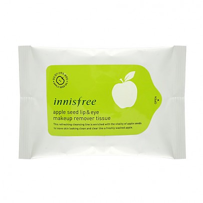 Серветки з олійно-вітамінним просоченням Innisfree Apple Seed Lip and Eye Remover Tissue 30 шт.