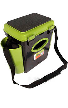 Ящик односекційний Fish Box Helios 10 л для зимової риболовлі зеленого/оранжевого кольору