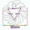 Вентилятори для відеокарти охолодження FD7010H12S 85mm HD6850 HD6970 HD7870 2G HD7950, фото 3