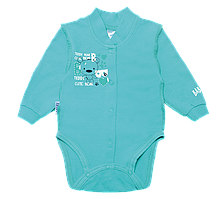 Бодик для новонароджених BD-19-23-2 "Ведмежатки" (Квіт: Бірюза, Розміри — 56, 62)