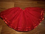 Пишна червона фатиновая спідниця балерини на 2-8 років, фото 2