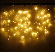 Гірлянда бахрома 3х0,5 м на прозорому дроті 100 ЛЕД