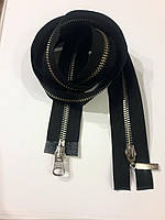 Замок-блискавка роз'ясненнями з'ємний металевий, 2 бігунки №5, 100 див. Чорний.