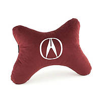 Дорожная подушка для шеи, подголовник под голову с логотипом Akura бордовый