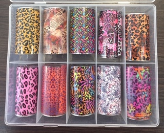Новинка!Набір фольги для манікюру(тигровий принт) ,10 штук в упаковці
