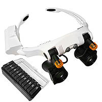 Бінокулярні окуляри-лупи No32225-21XS 3X-25X (14 лінз) з Led-підсвіткою