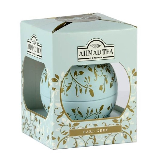 Чай Ahmad Tea в подарунковій новорічній упаковці Блакитний куля «Ерл Грей» 01207