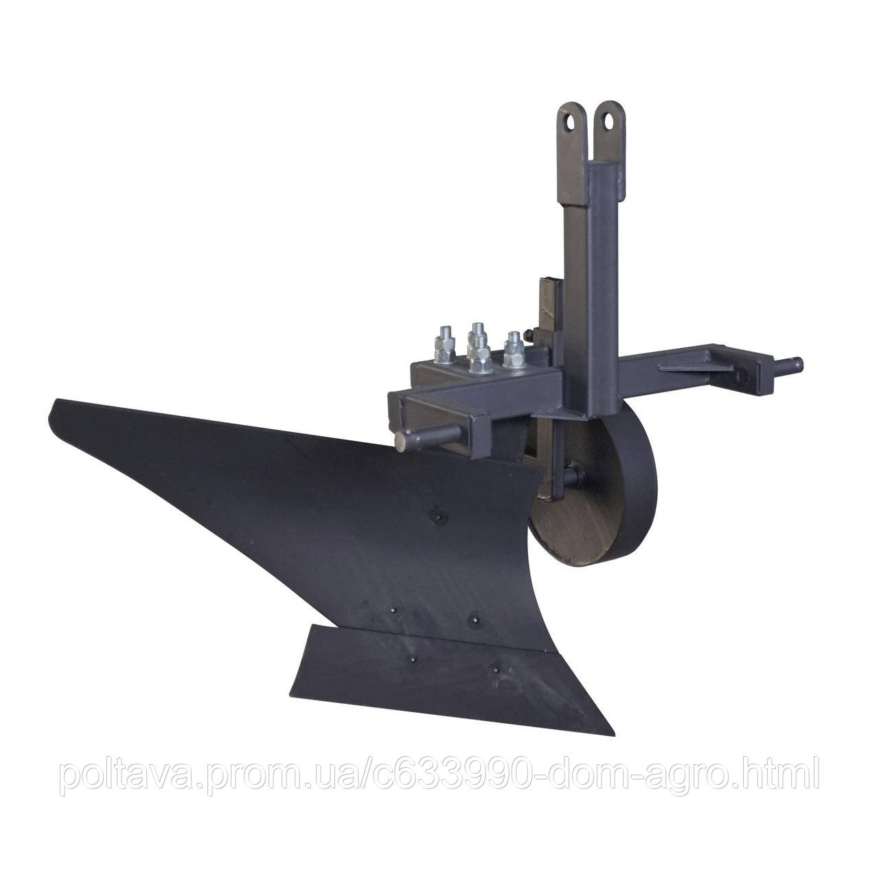 Плуг однокорпусний для мінітрактора (опорне колесо, причіпне 3 точки) (ПЛ11), фото 1