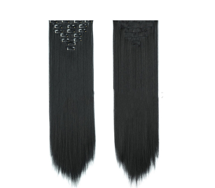 Набір термоволос на кліпсах XR Hair чорний 55 см XR-403
