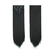 Набір термоволос на кліпсах XR Hair чорний 55 см XR-403