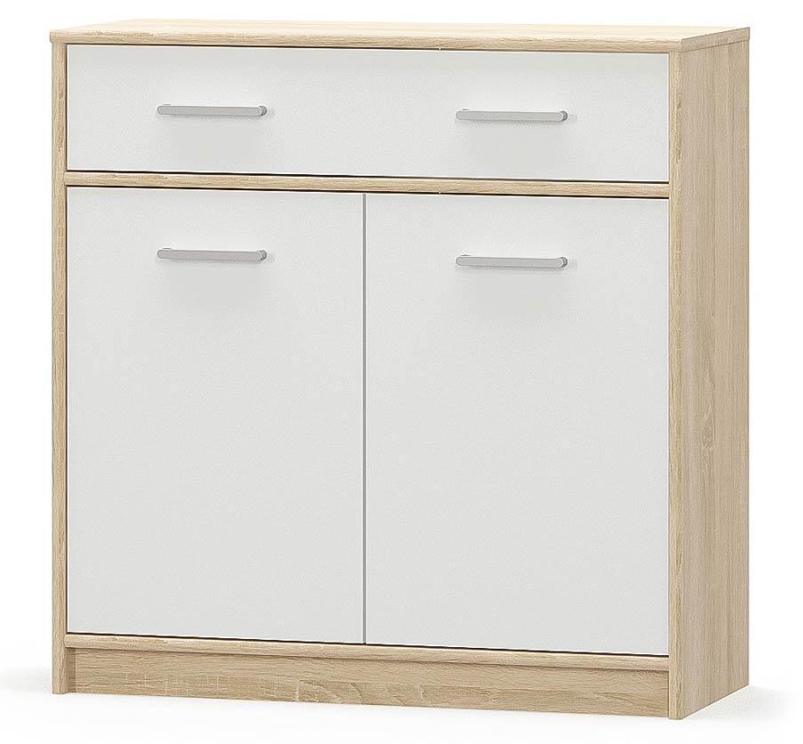 Комод 2Д1Ш Mebel Service Типс Дуб самоа / Білий