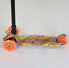 Самокат Best Scooter MAXI Фарби помаранчевий зі світними колесами, фото 3