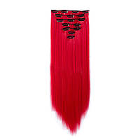 Набір термоволос на кліпсах XR Hair Червоний 55 см XR-441